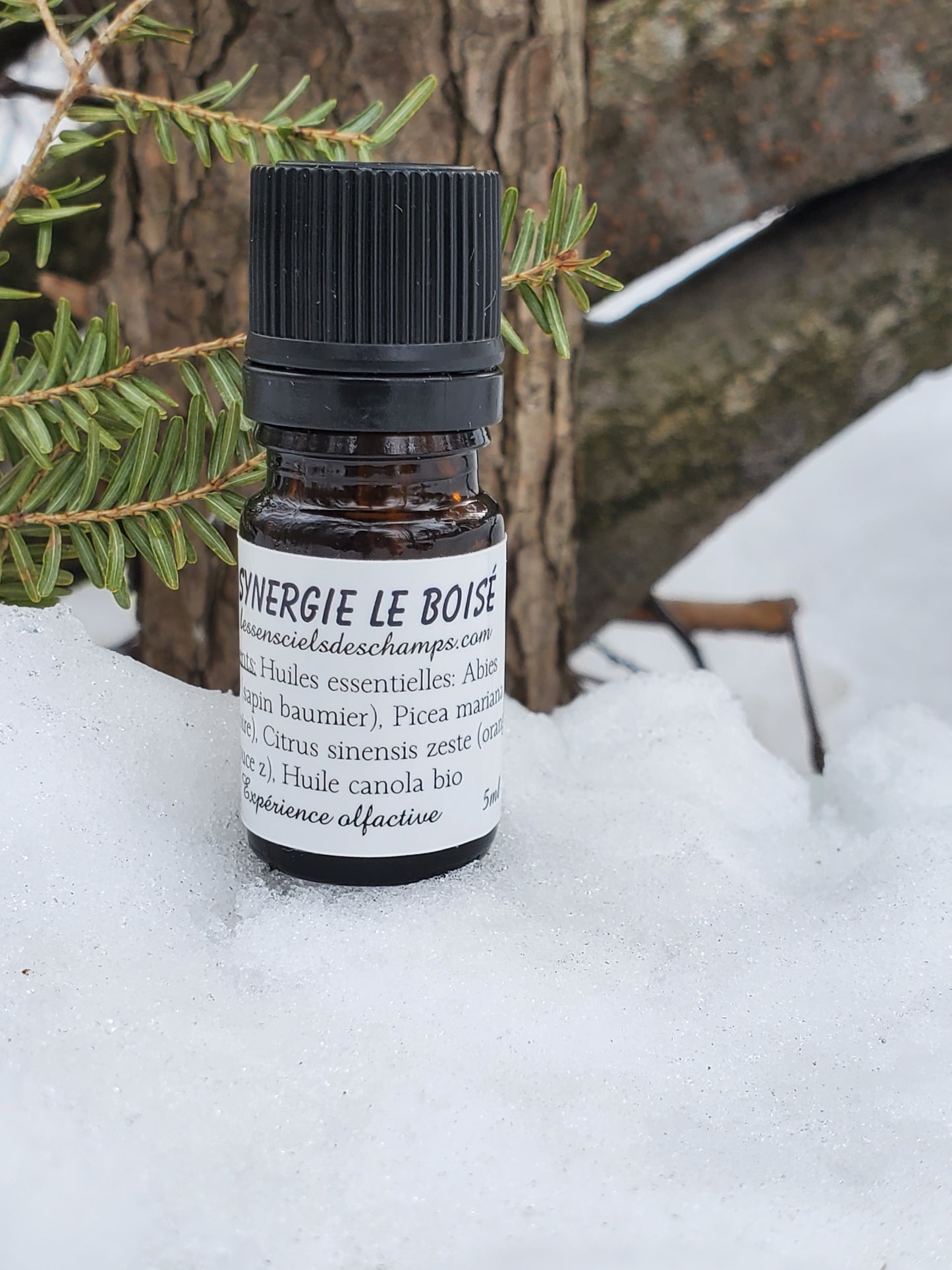 Synergie le Boisé pour s'énergiser et purifier (mélange d'huiles essentielles de qualité) Les sens ciels des champs